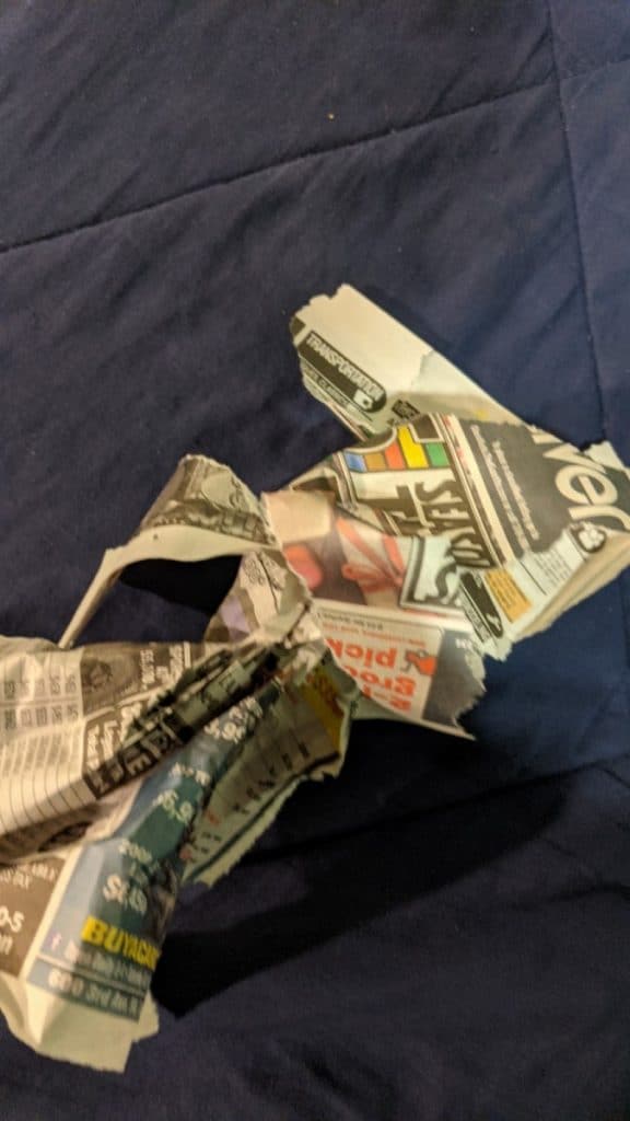 newspaper bouquet fire starter